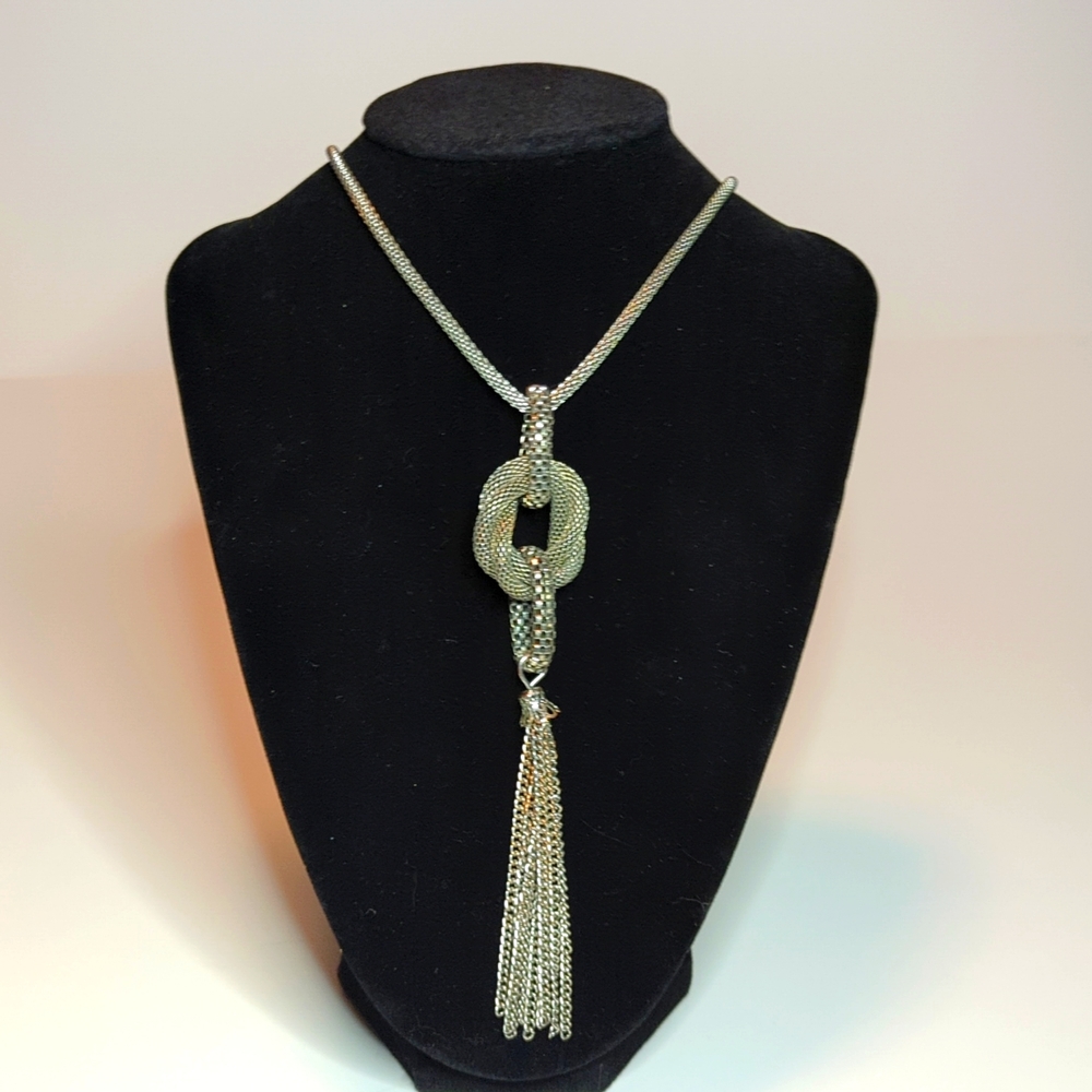 33" braided loop tassel necklace